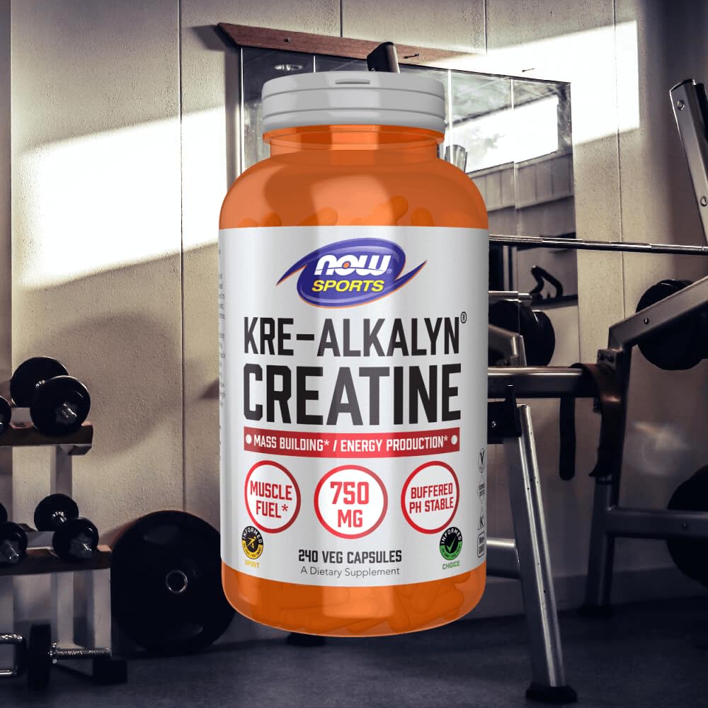 Now Foods Kre-Alkalyn Creatine (240 vcaps) Unflavoured - Kreatyna - Kre-Alkalyn