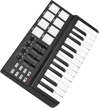 Portable Mini 25-Key USB Keyboard And Drum Pad Controller Professional Musical Instruments Keyboard Piano for Beginner
