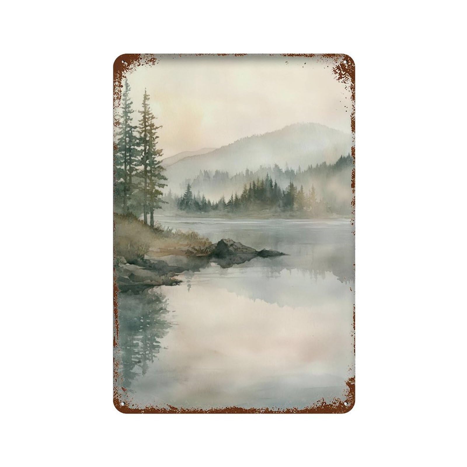 xiaoxiaoshen Lake Idaho Travel Landscape Mountain Scenic Prin Wall Decor Art Metal Tin Poster Modern Home Decor Art Home Bar Shop Decorations Vintage Sign 30x20cm