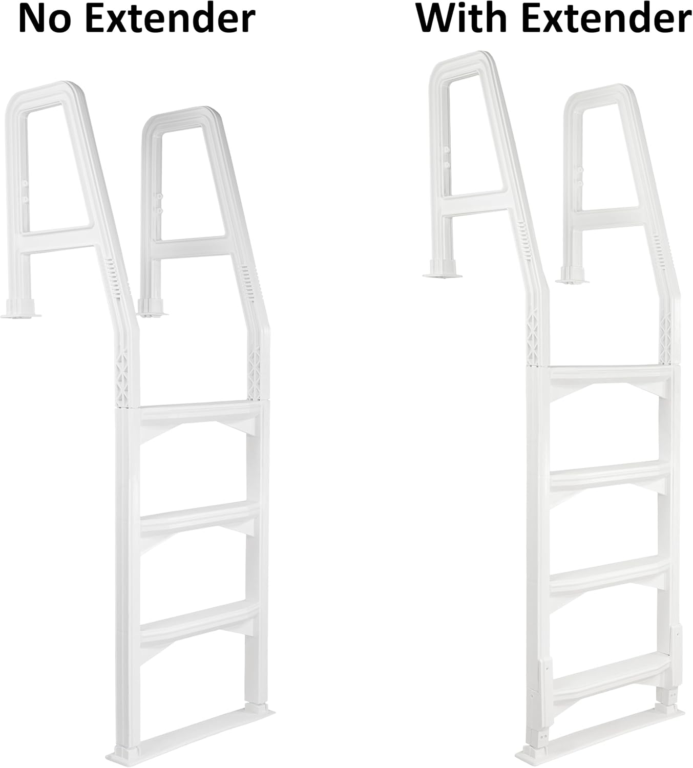 Aqua Select Heavy-Duty in-Pool Ladder | White w/Squared Handles | Supports 300 Pounds | Easy-to-Install Design
