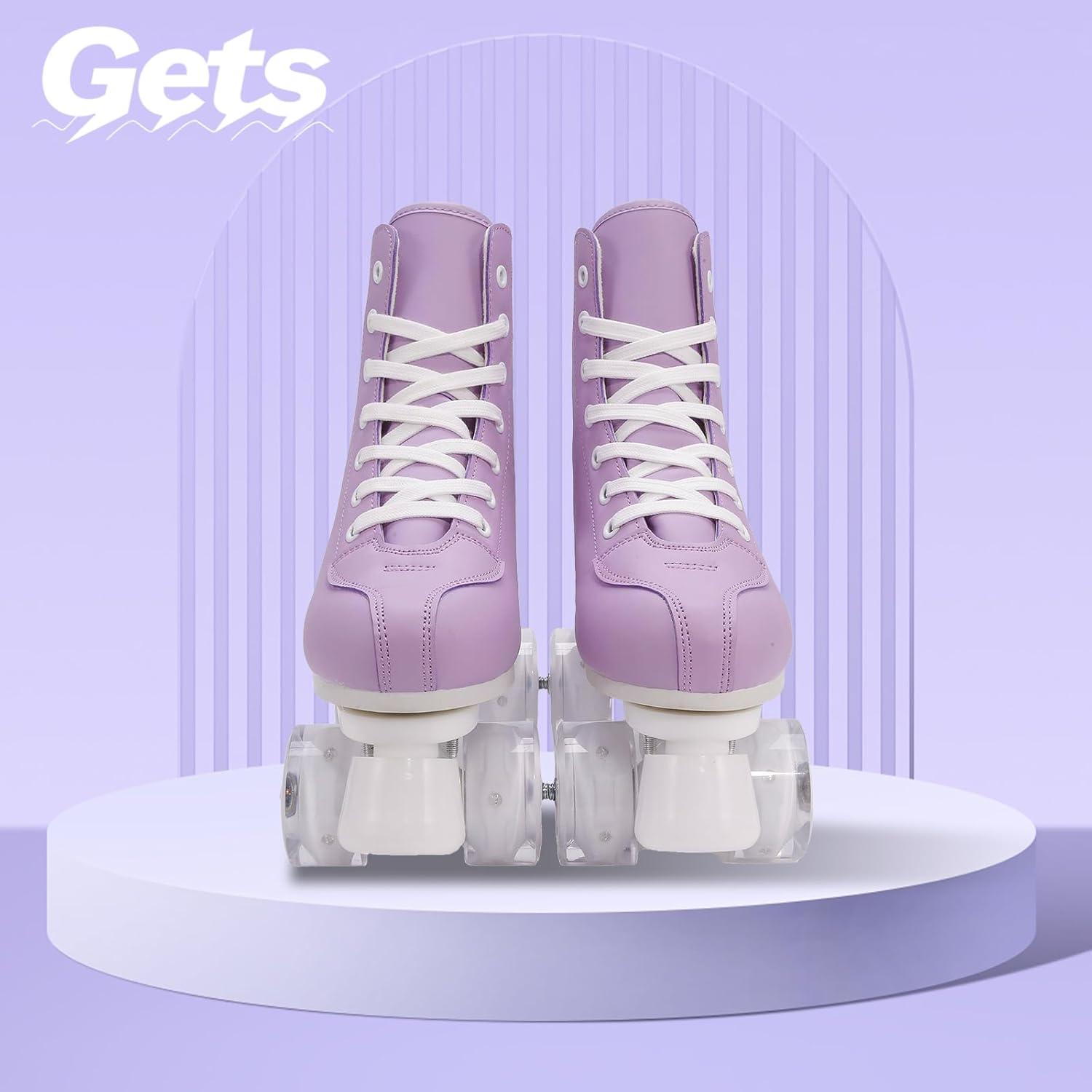Women's Roller Skates Light Up Wheels, Adjustable Double Row Roller Skates Outdoor Shiny Derby Skates Illuminating for Teens and Youth