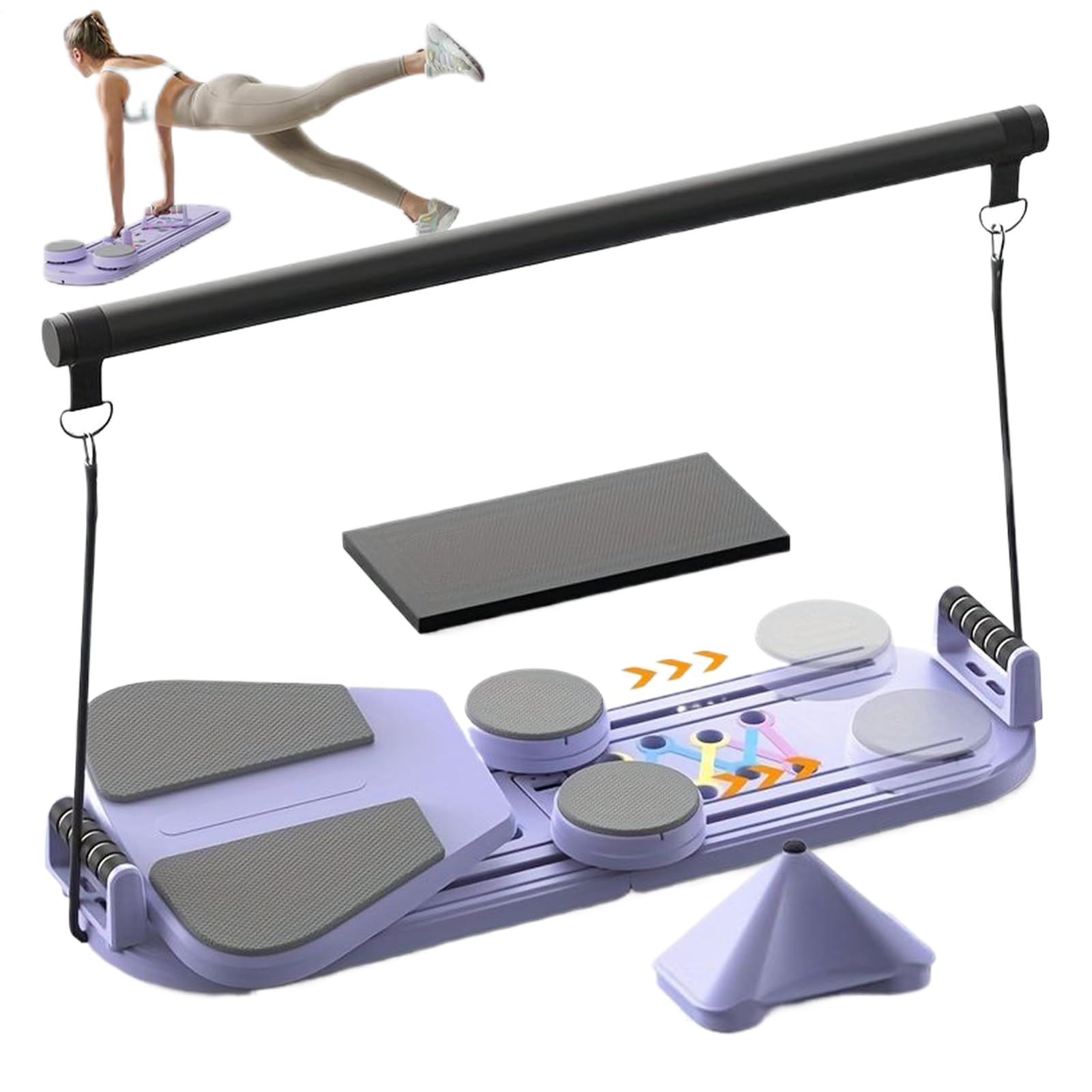 Tavola Riformare Pilates,Attrezzature Per Il Fitness 5 in 1,Macchina Addominale per Esercizi Per Donne Uomini Atleti Principianti Entusiasti del Fitness Palestra A Casa