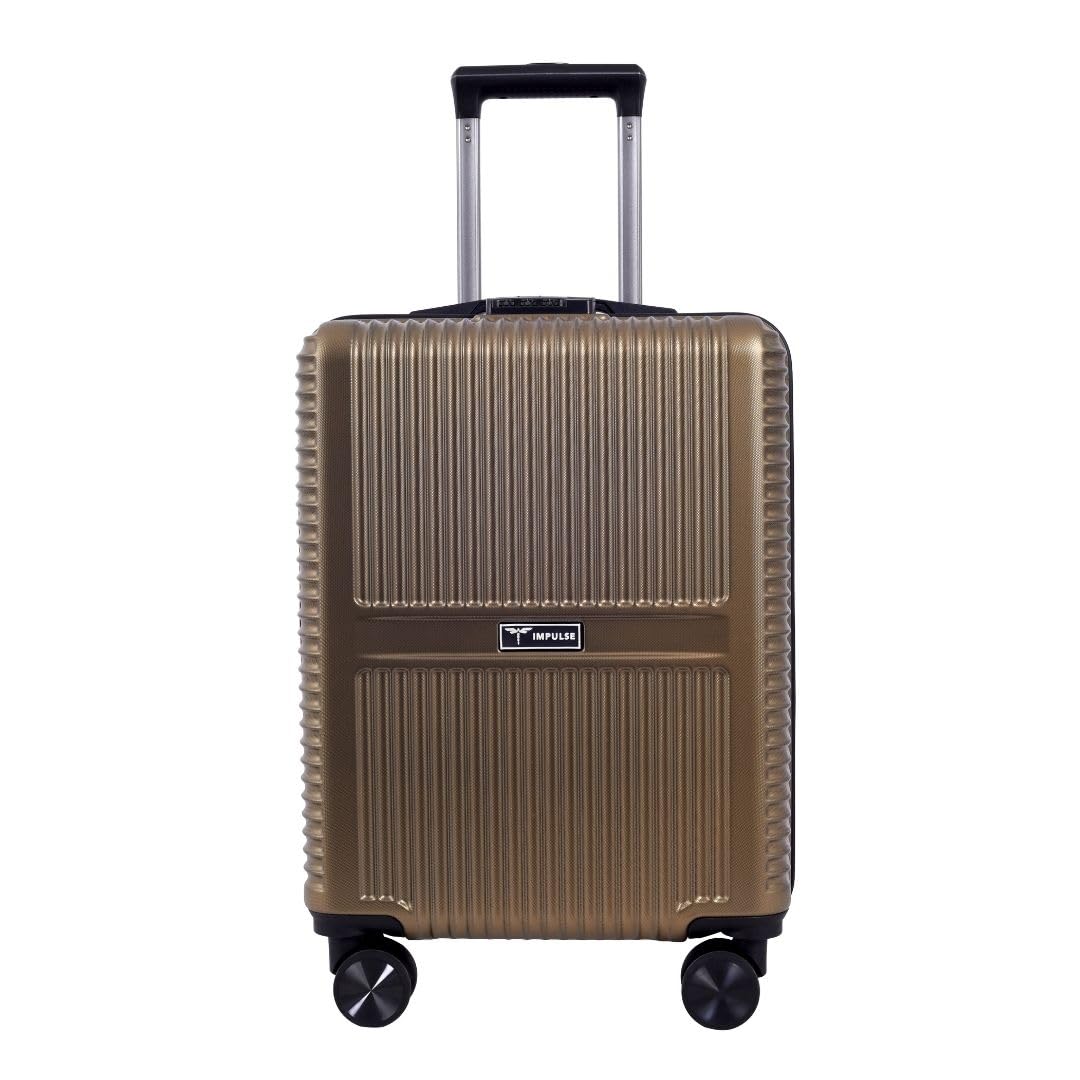 Impulse Urban Polycarbonate (PC) Trolley Bag for Travel Medium Cabin Check in, Luggage Bag Travel Hard Case with 8 Wheels 360 Degree Wheeling System, Urban (Brown, Medium)