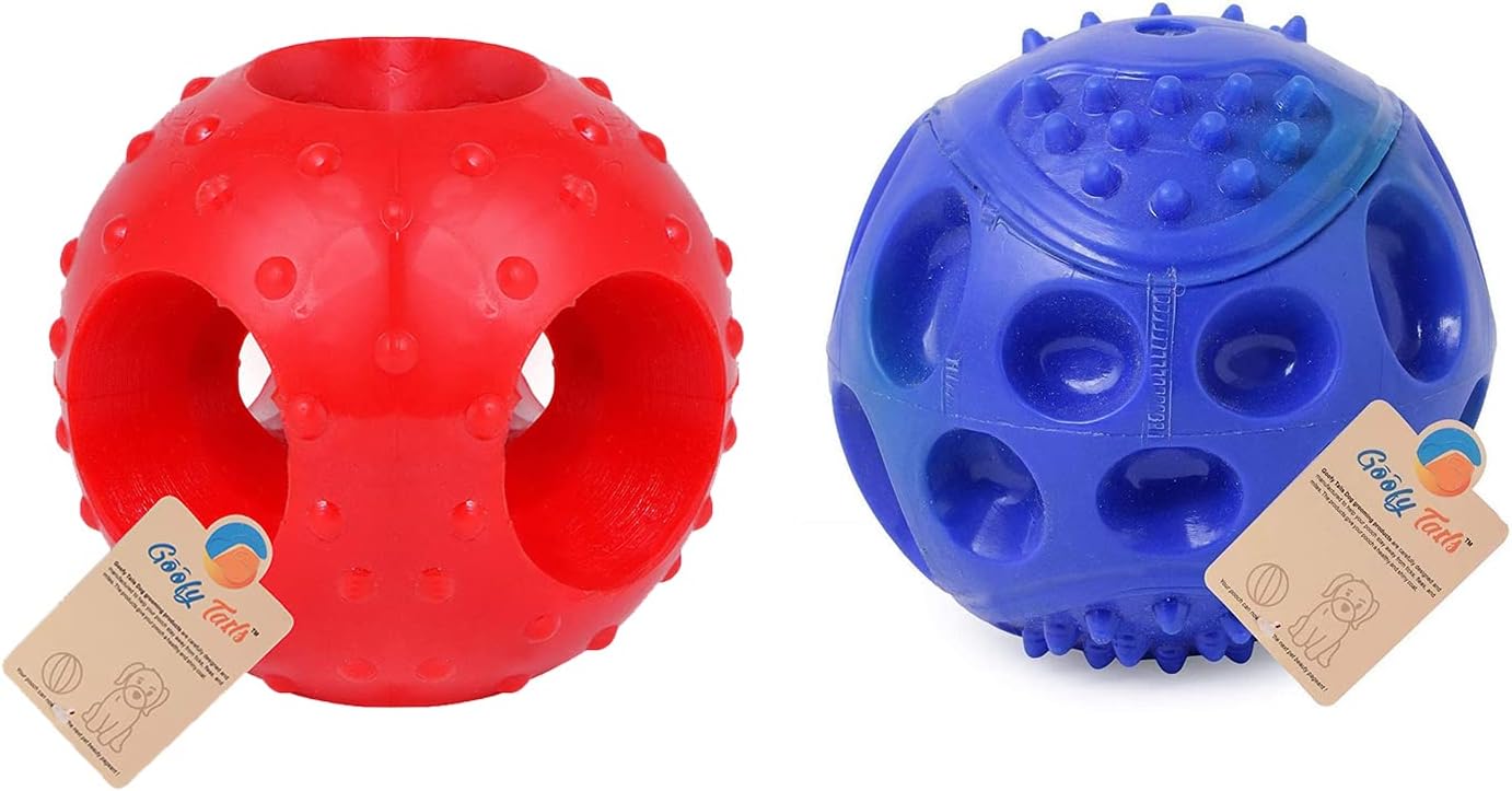 Buy Goofy Tails Dog Ball Dog Toys, Hard Squeaky Rubber Ball Toys for