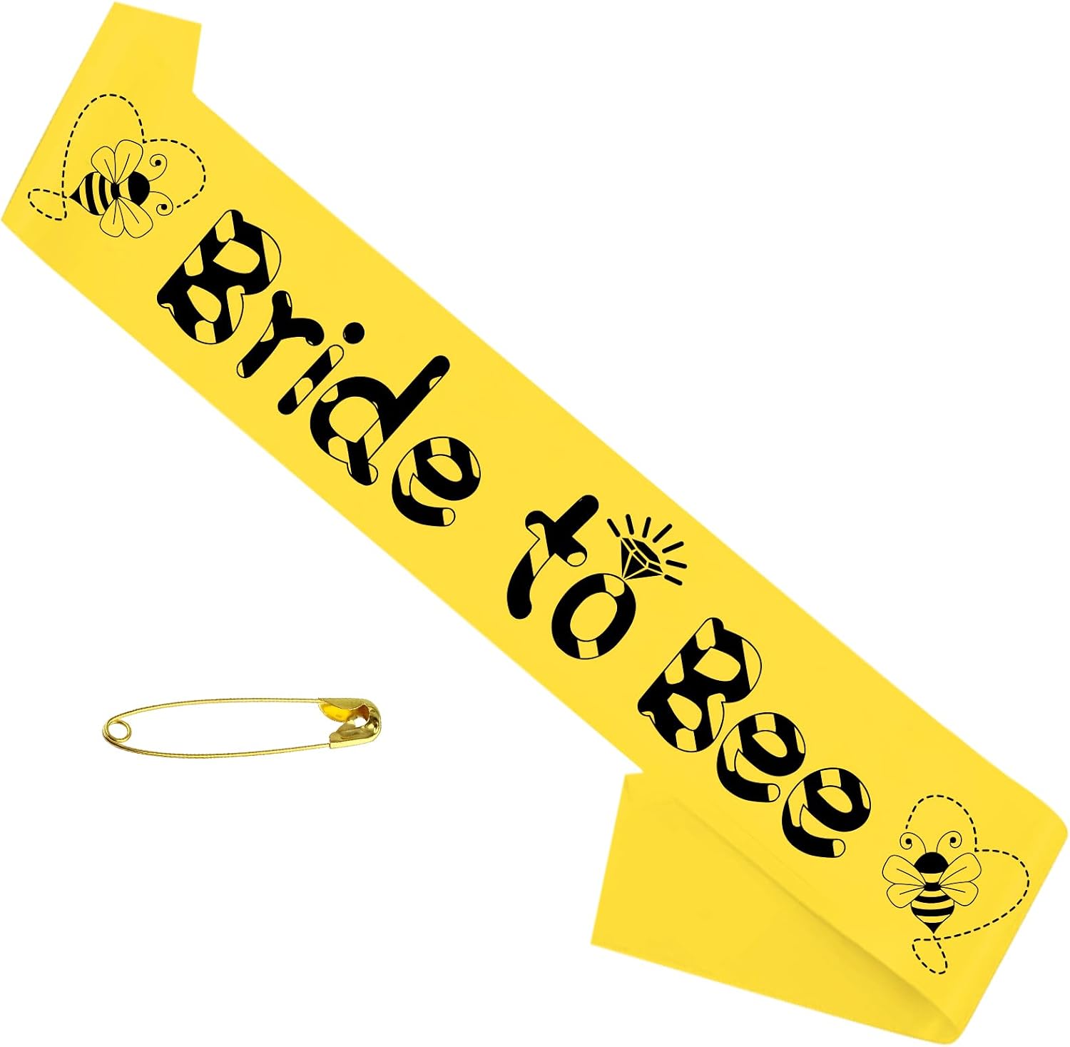 Bride To Bee Bachelorette Sash, Yellow Black Bride To Be Sash for Bee Bridal Shower Bachelorette Wedding Engagement Party Supplies Decorations, Ideas, Gifts, Favors