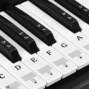 Piano Keyboard Stickers for 37/49/54/61/88 Key Keyboards, Transparent Piano Stickers, Piano Key Labels, Premium Piano Keyboard Stickers