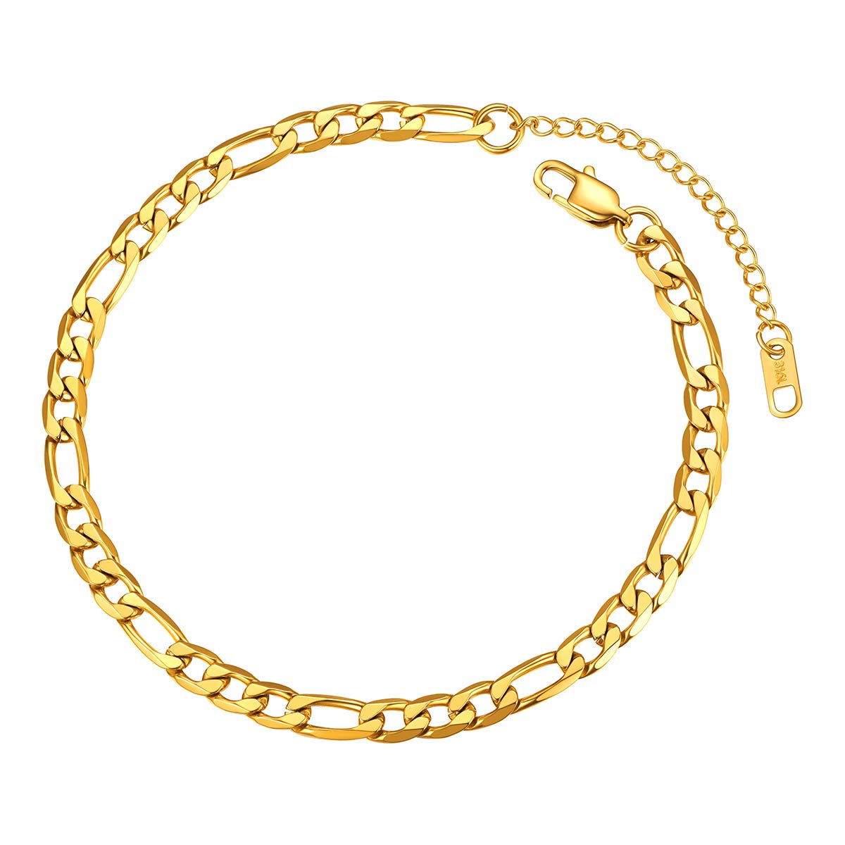 FOCALOOK 14K Gold Plated Anklets for Women, Plus Size Anklet Bracelet Chain