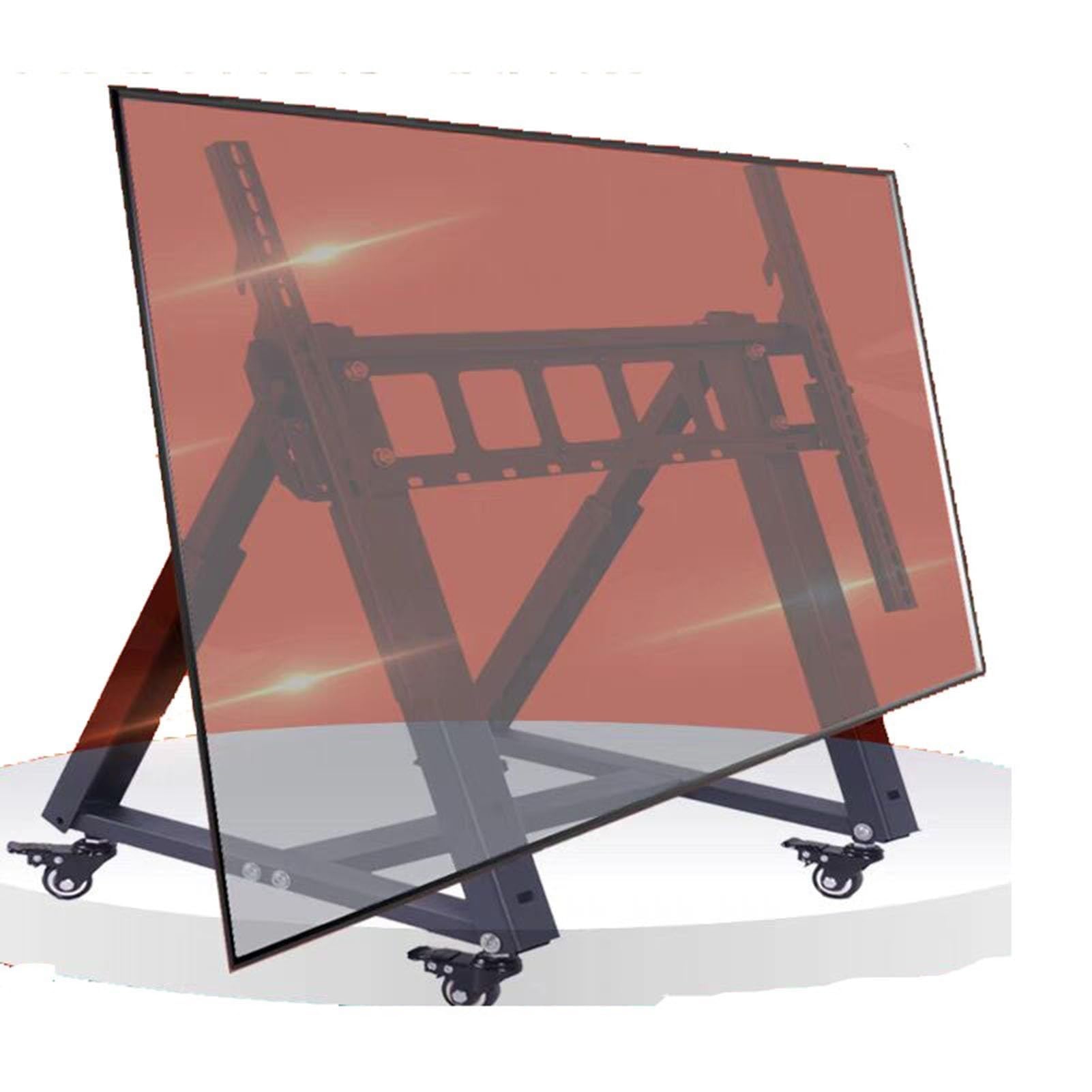 Supporto Universale da Pavimento per TV da Sala conferenze - Carrello TV Mobile con Ruote, Carrello Mobile per Monitor a Bassa Altezza, Angolo di Visione Regolabile,