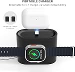 7 in 1 Charging Station for iPhone, Alarm Clock, Night Light, Wireless Charger for iPhone 16 15 14 13 12 11 X Pro Max & Apple Watch - Charging Stand Dock for AirPods