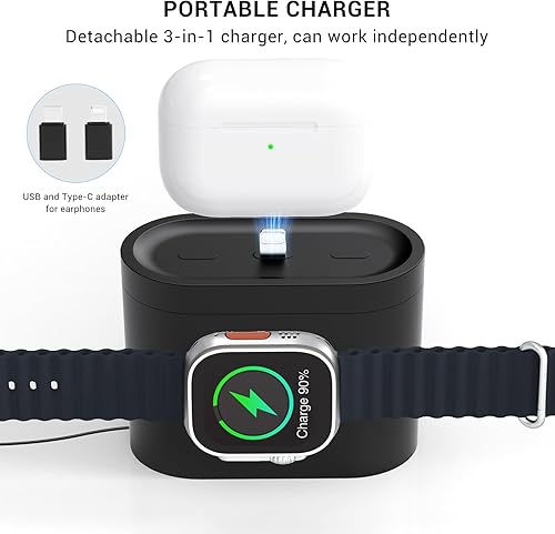 Miniatura 5 de Cargador inalámbrico 5 en 1 Mag-Safe para dispositivo Apple con LED y adaptador, carga magnética para iPhone 151413 ProMaxMiniPlus, soporte de carga