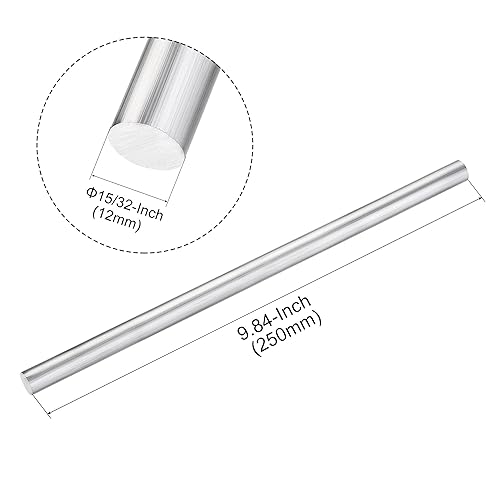 Miniatura 2 de uxcell Barra de torno de varilla redonda sólida de aluminio 0.472 in x 9.843 in para herramienta de manualidades de bricolaje 4 piezas