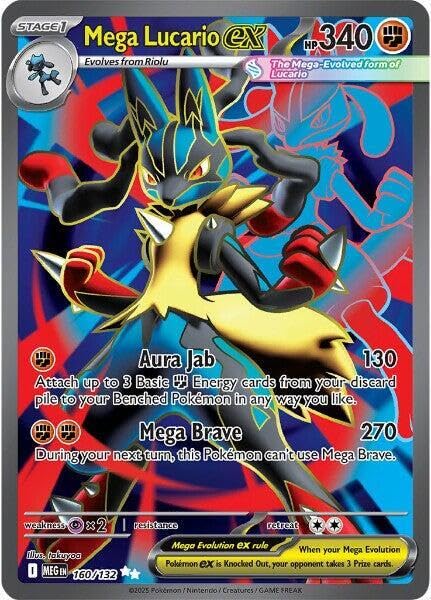 Pokemon - Mega Lucario ex - 160/132 - ME01: Evolution (MEG) - Ultra Rare - Full Art - Single Card