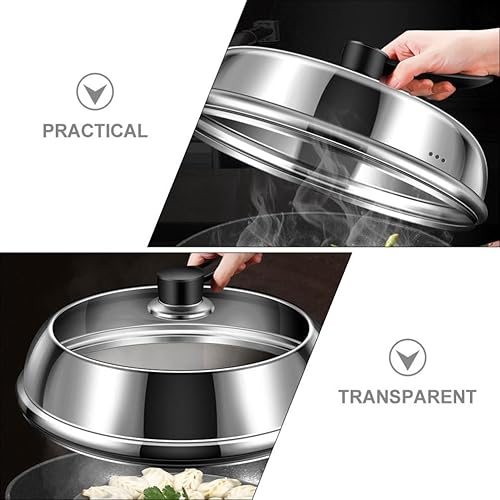 Miniatura 8 de Kichvoe Tapa de olla de cocina, cubierta de olla visible universal, tapa de acero inoxidable para ollas y sartenes accesorios