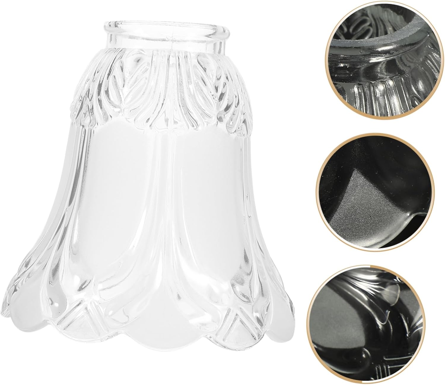 Cabilock 4pcs Bell-shaped Glass Lamp Shades for Chandeliers and Wall Sconces Frosted Transparent Light Covers Easy to Install Decorative Lighting Fixtures