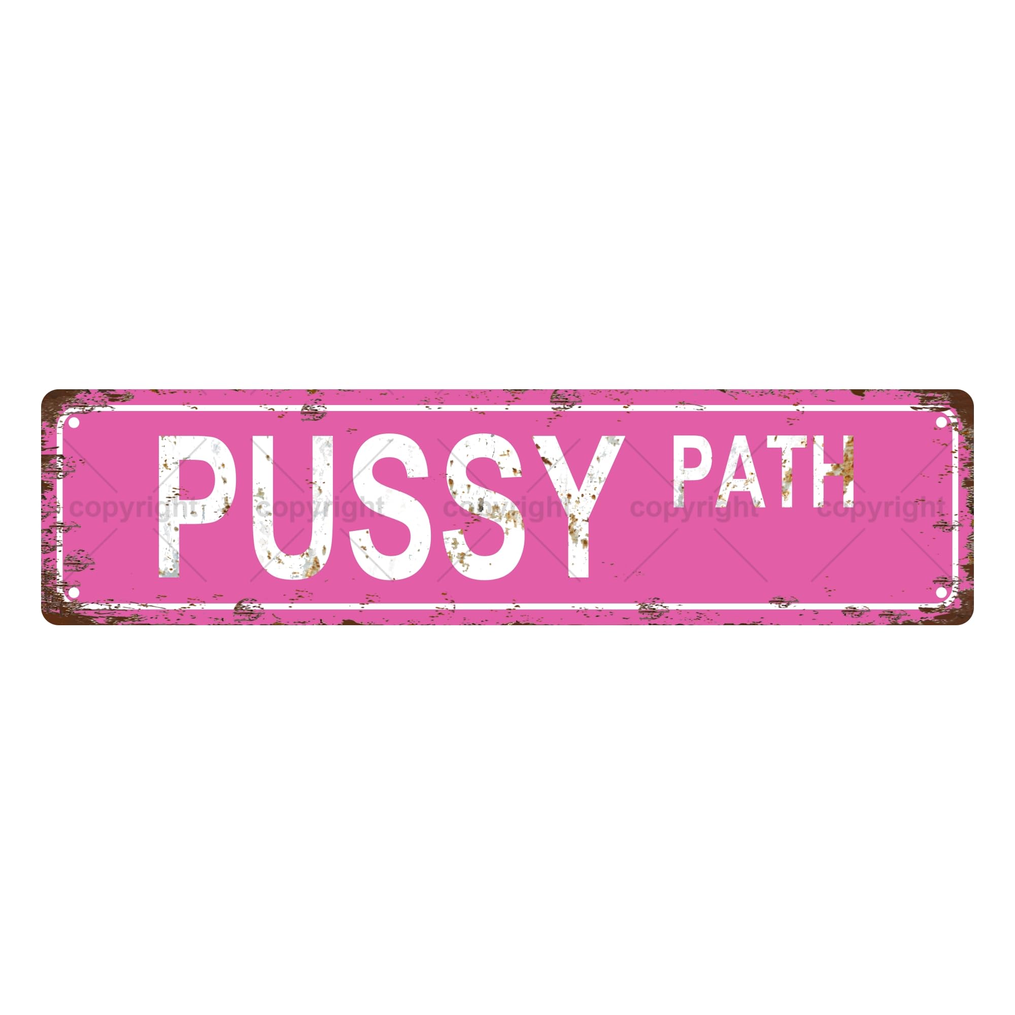Pussy Path CAT Metal Tin Street Sign Bar Cafe Garage Cave Home Room Wall Bathroom Farmhouse Garden Porch Patio Decor,4x16 Inch