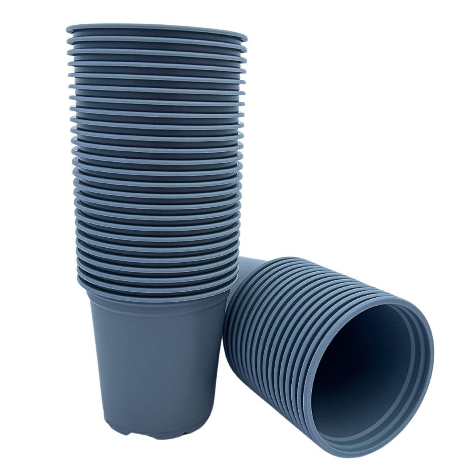 Bramley & Sage 9cm Grey Plastic Plant Pots (Various Quantities) (100)