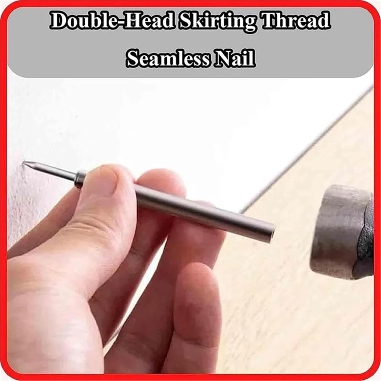 Double Sided Nails Skirting Board Wood 100PCS Double-Head Thread Seamless Nail No Trace Nails Sheep Horn Durable Silver-ABAJ For Solid Wood Trim(500pcs)
