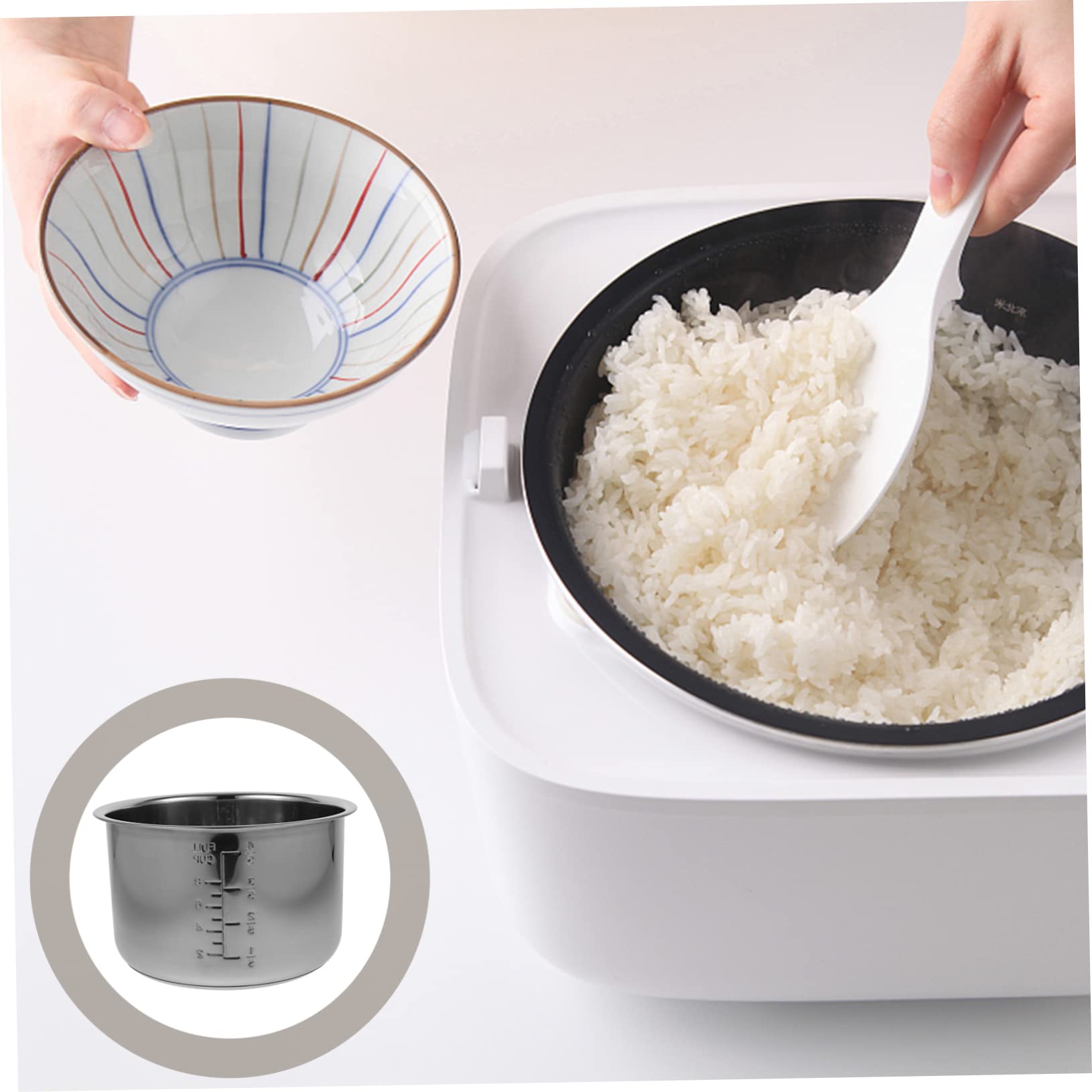 UPKOCH Liner De Cuiseur À Riz En Acier Inoxydable Universel En Acier Inoxydable Pour Revêtement Accessoires De Cuiseur À Riz Récipients Pour Casseroles