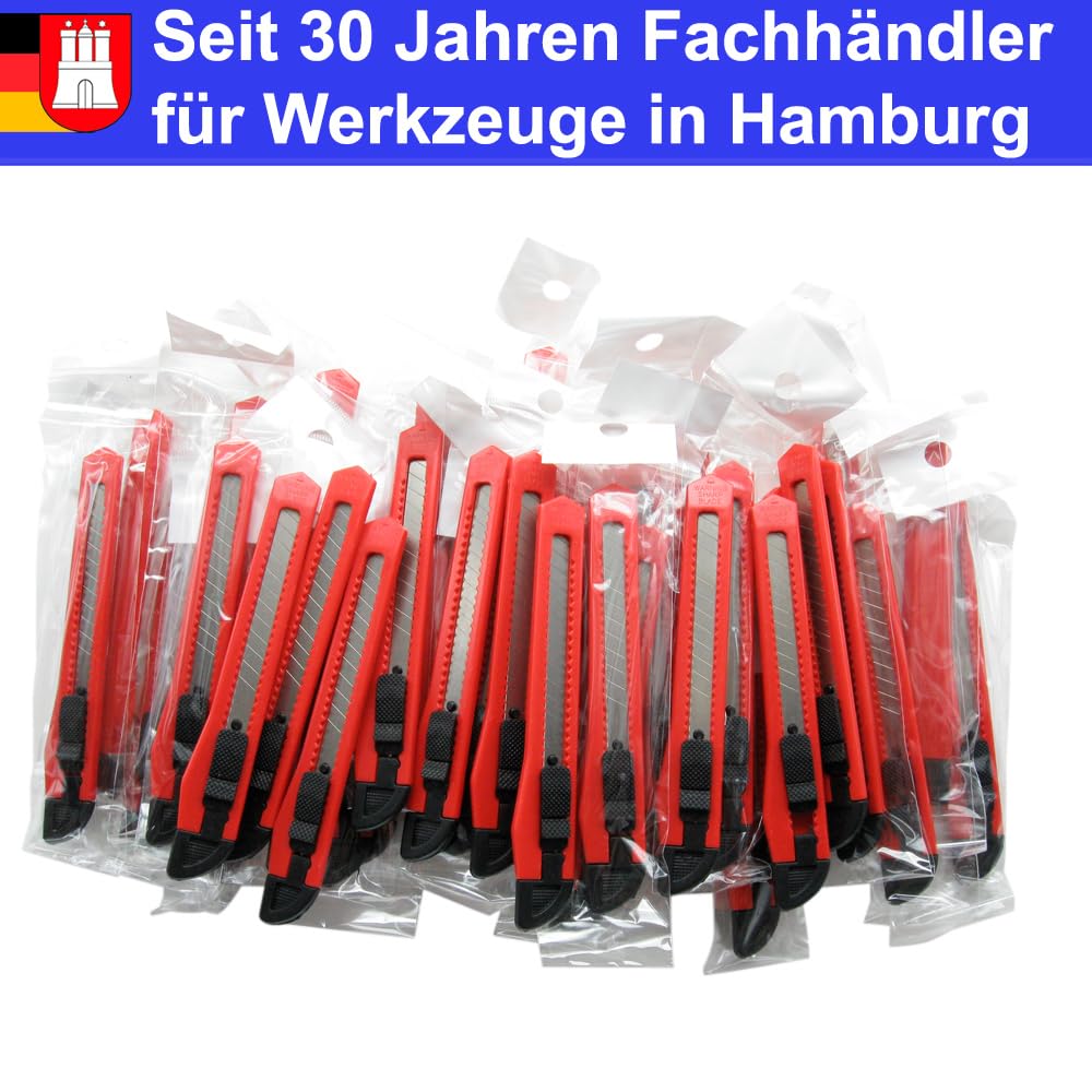 200 Stk. Cuttermesser Cutter 9mm mit Abbrechklingen Cutter Teppichmesser