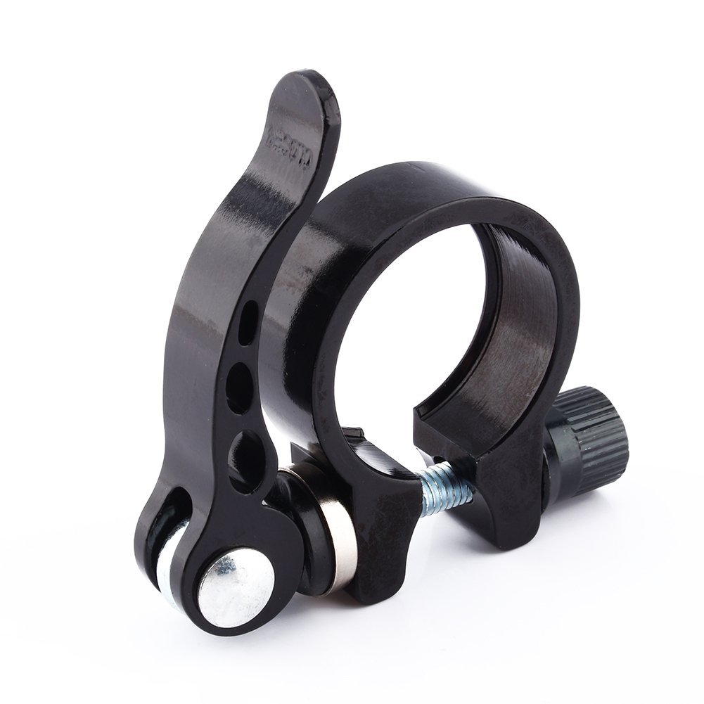 Dilwe Black Bike Seat Post Clamp, Bike Quick Release Clamp Cycling Saddle Post Clamps 31.8Mm /34.9Mm Alloy Seat Lock