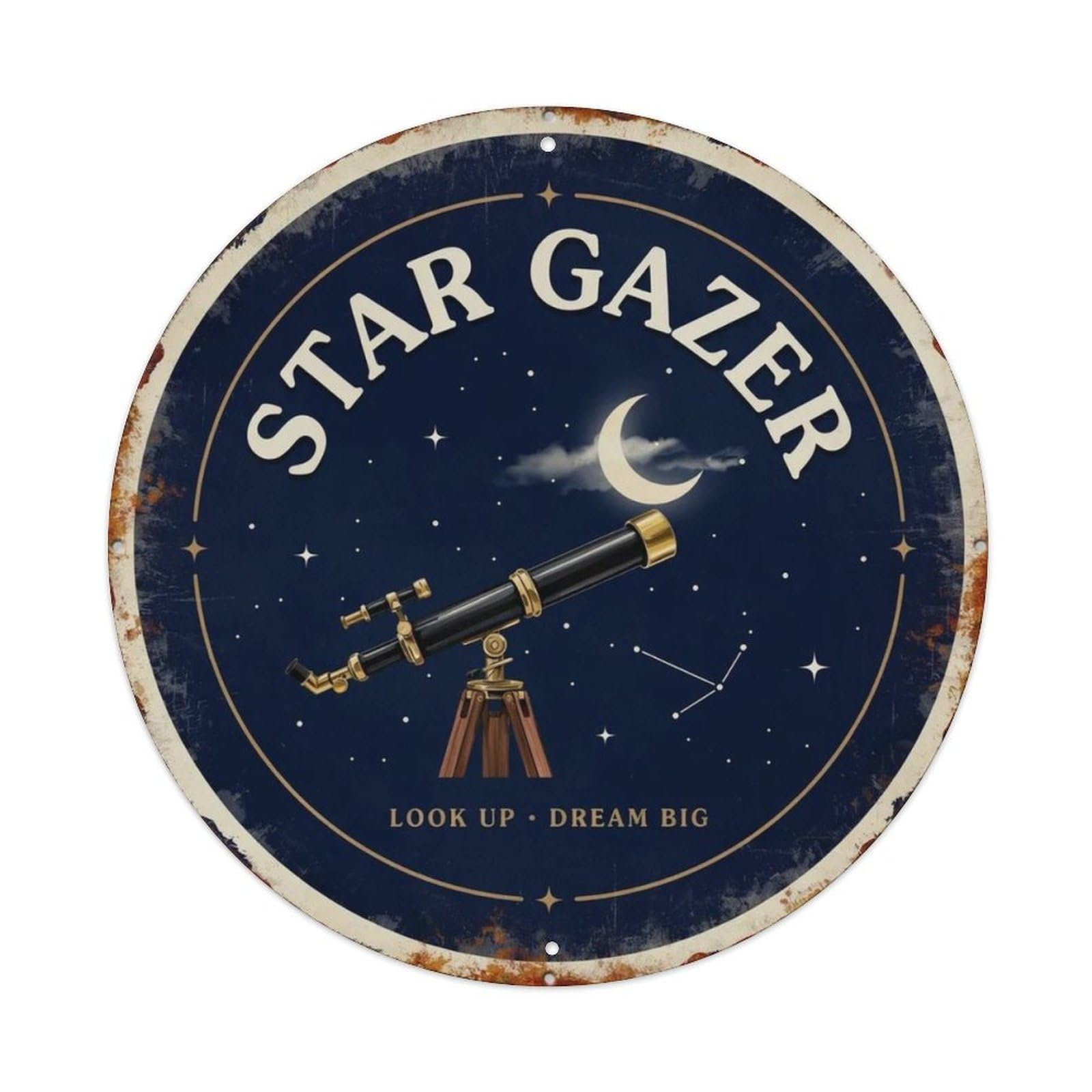 Star Gazer Metal Tin Sign Plaque