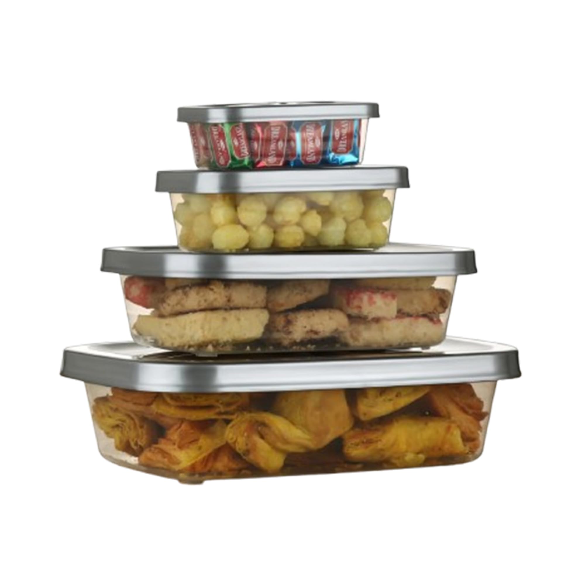 Sulfar Rectangular Plastic Food Storage Container with Air Tight Lid Kitchen Container Meat Box Fridge and Freezer Storage Boxes Bowl - 225ml, 325ml, 650ml, 1250ml, 4 Pcs, Clear (Grey) (B0DD4CDBMB) Amazon Price History, Amazon Price Tracker