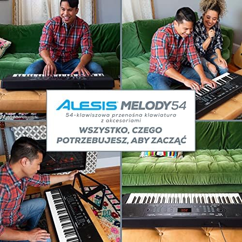 Alesis Melody 54  54-klawiszowe pianino, mikrofon, narzędzia edukacyjne i pulpit na nuty