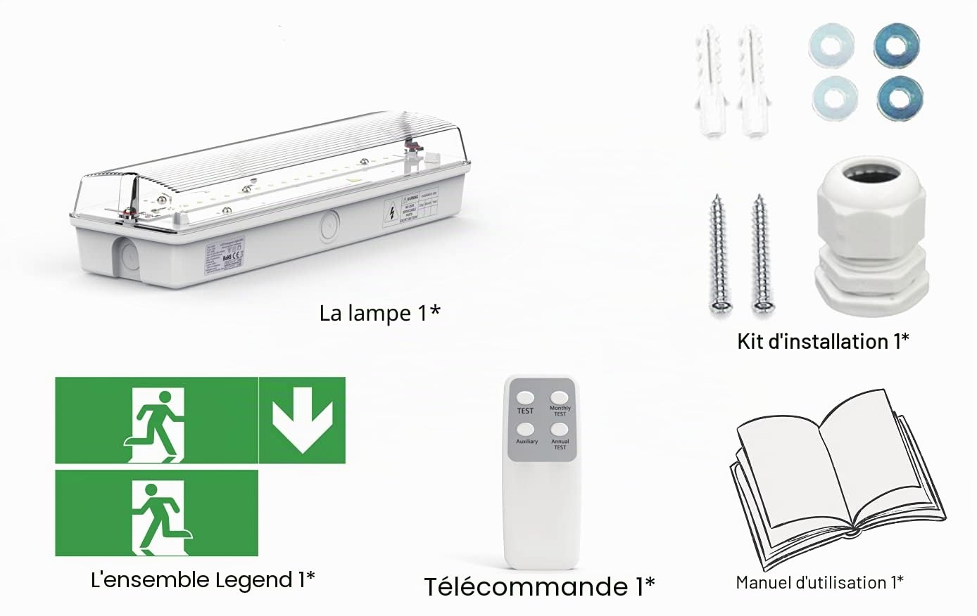 Éclairage LED pour Sortie de Secours d'Urgence