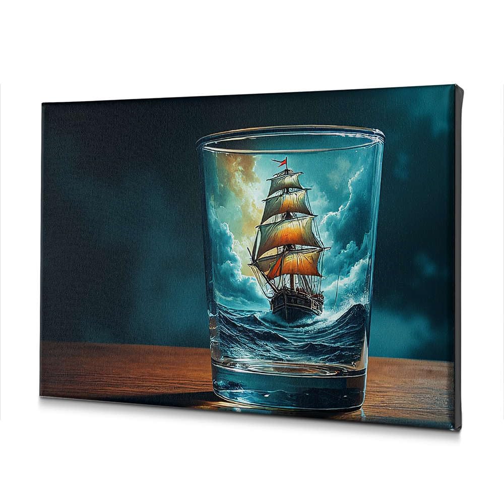 Tableau voilier tempête toile 30x40 pour rompre les murs vides