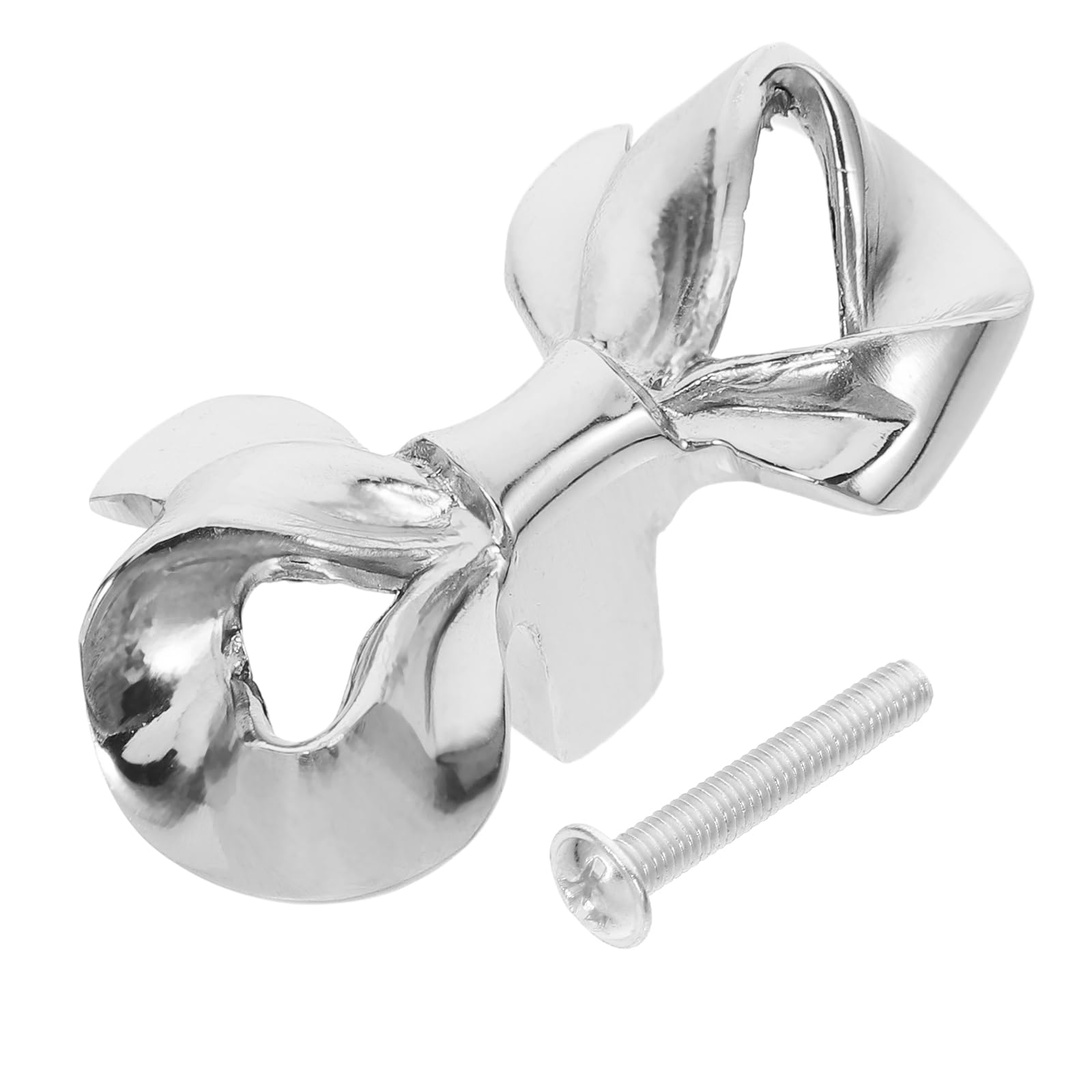 Angoily Silver Bow Handle 1.89 Inch Single Hole Drawer Pulls Vintage Bow Knobs for Dressers Cabinets Wardrobes Decorative Hardware for Home Office Furniture DIY