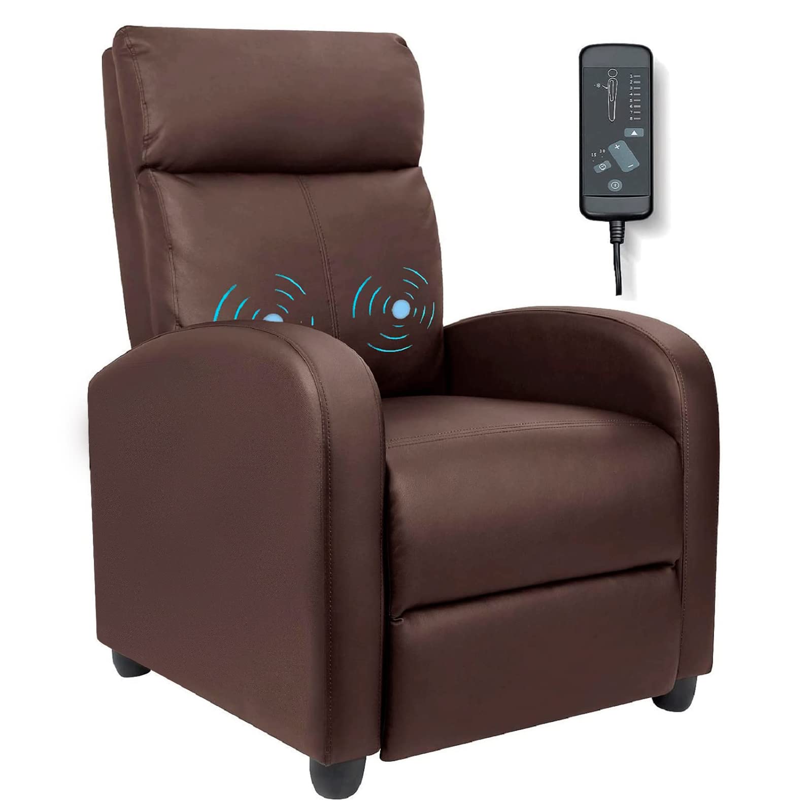 Buy Furniwell Massage Recliner Chair for Living Room Adjustable PU Leather Reclining Chair Home