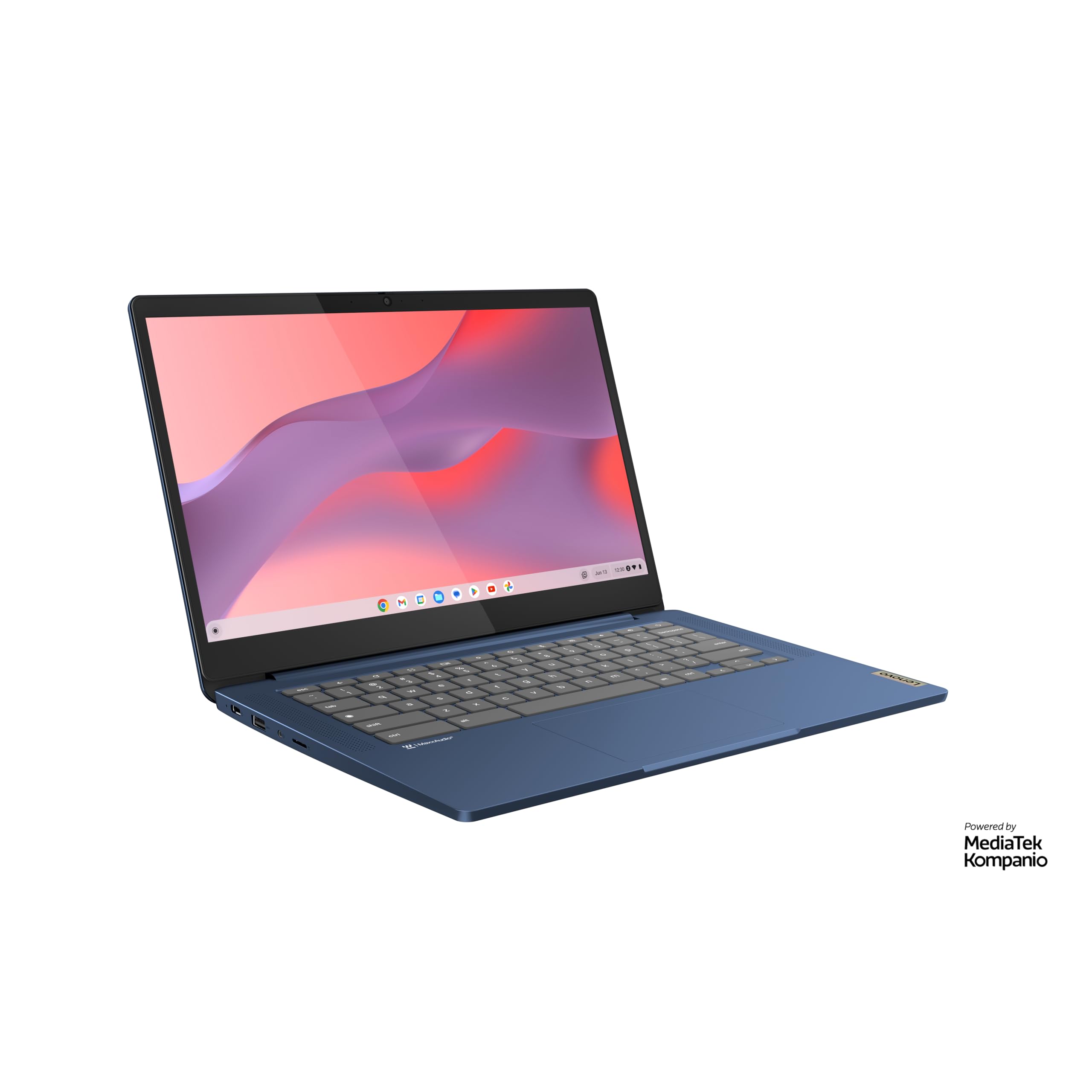 Lenovo IdeaPad Slim 3 Chromebook 14M868 - Ordinateur Portable 14'' FHD (MediaTek Kompanio 520, RAM 4Go, SSD 64Go, Arm Mali-G52 2EE MC2 GPU, Chrome OS) Clavier AZERTY Français - Bleu