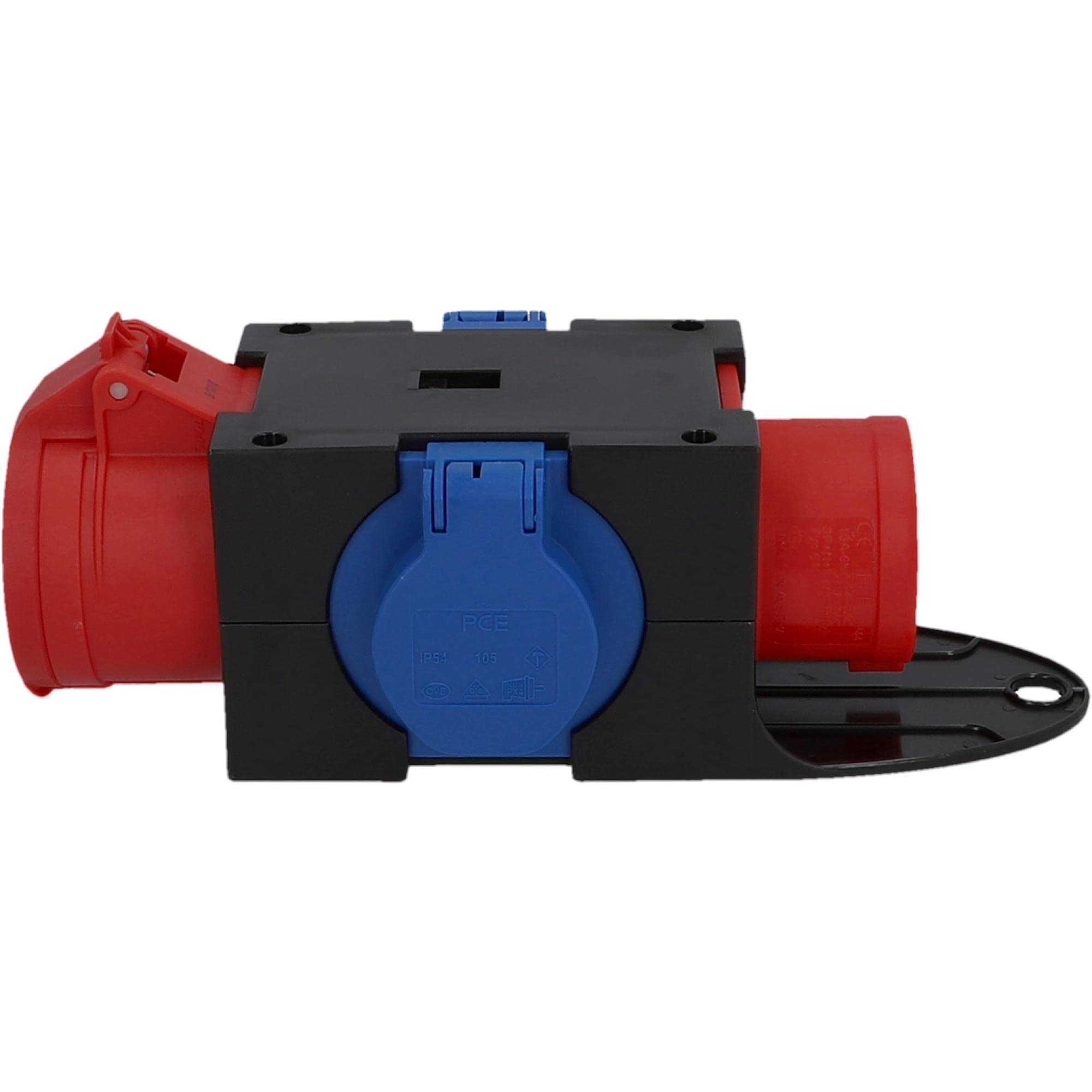 PCE CEE-Mobil-Verteiler, 1xCEE, 2xSchuko 16A, mit Bügel, IP 44