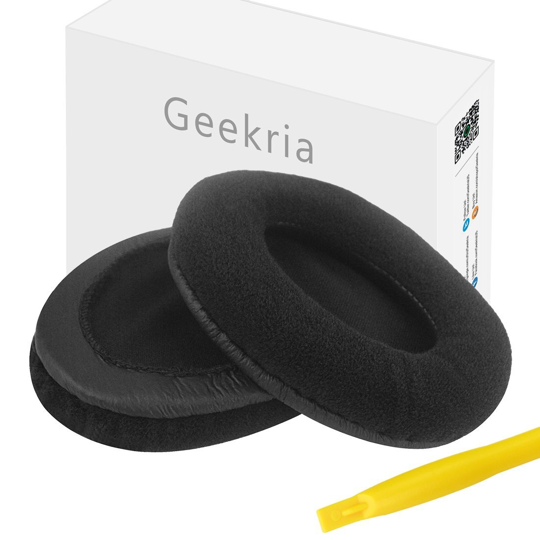 GEEKRIAComfort Velour Replacement Ear Pads for Shure Srh 240/440/ 840/940/ 1440/1540/ 1840, Hpaec 240/440/ 840/940/ 1440/1540 Headphones, Ear Cushions (Black)