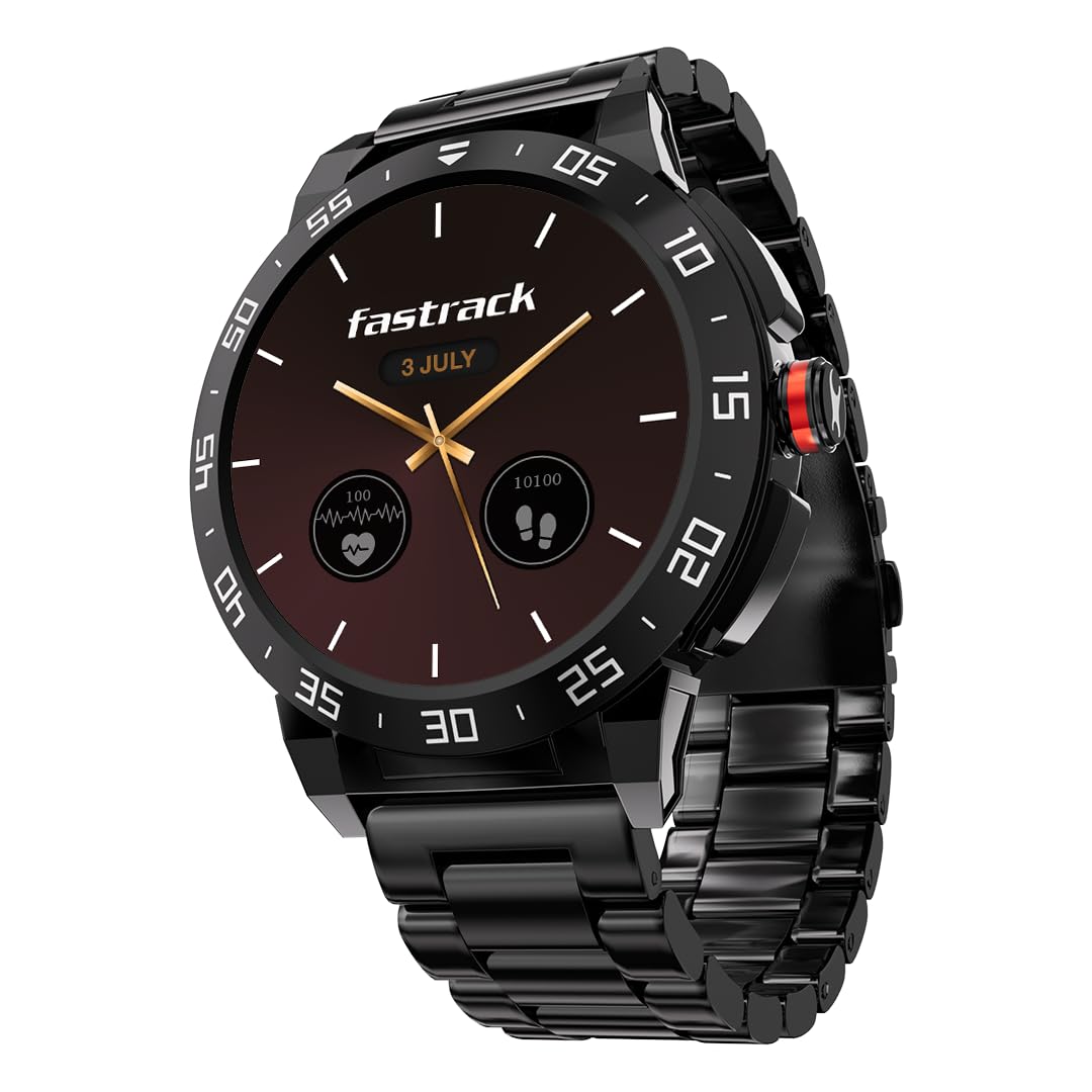 Fastrack Magnus FX3 Premium Metal Smart Watch, 1.46" UltraVU HD 60Hz Display, Functional Crown, SingleSync BT Calling, AI Voice, Upto 5 Day Battery, 100+ Smartwatch Faces, IP68 (Black)-picture-12