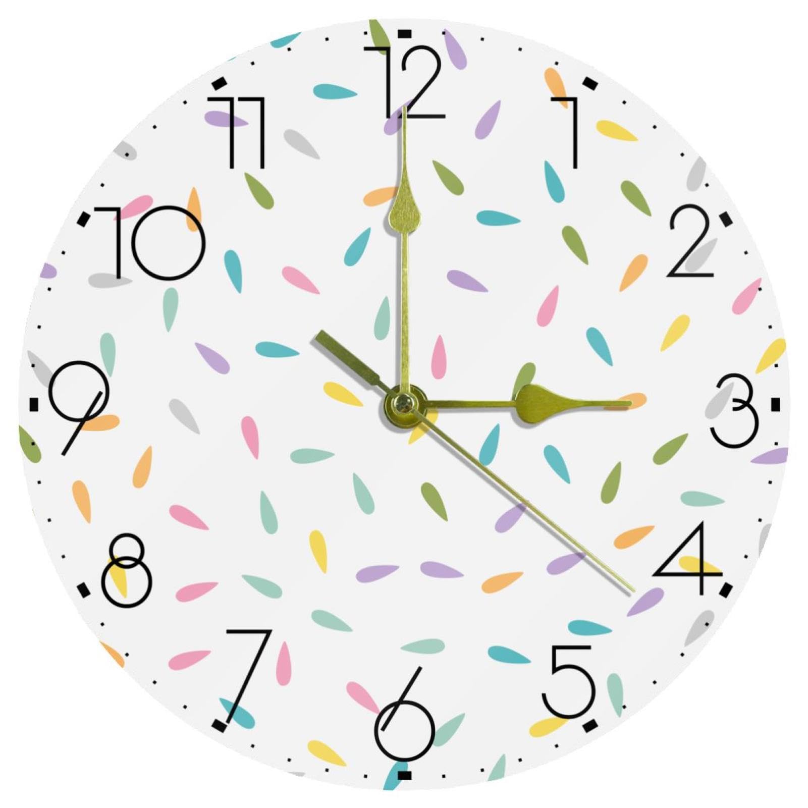 Horloge silencieuse ronde Memphis de 25,4 cm sans tic-tac
