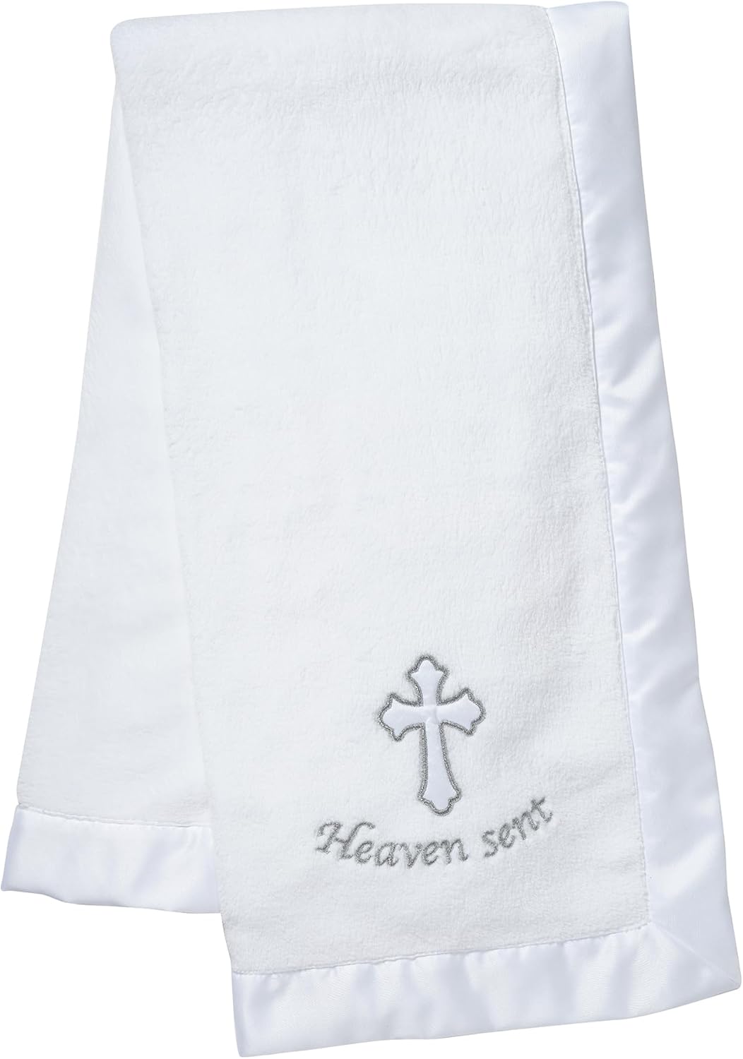 Lambs & Ivy Heaven Sent Baptism/Christening Soft White Fleece Baby Blanket