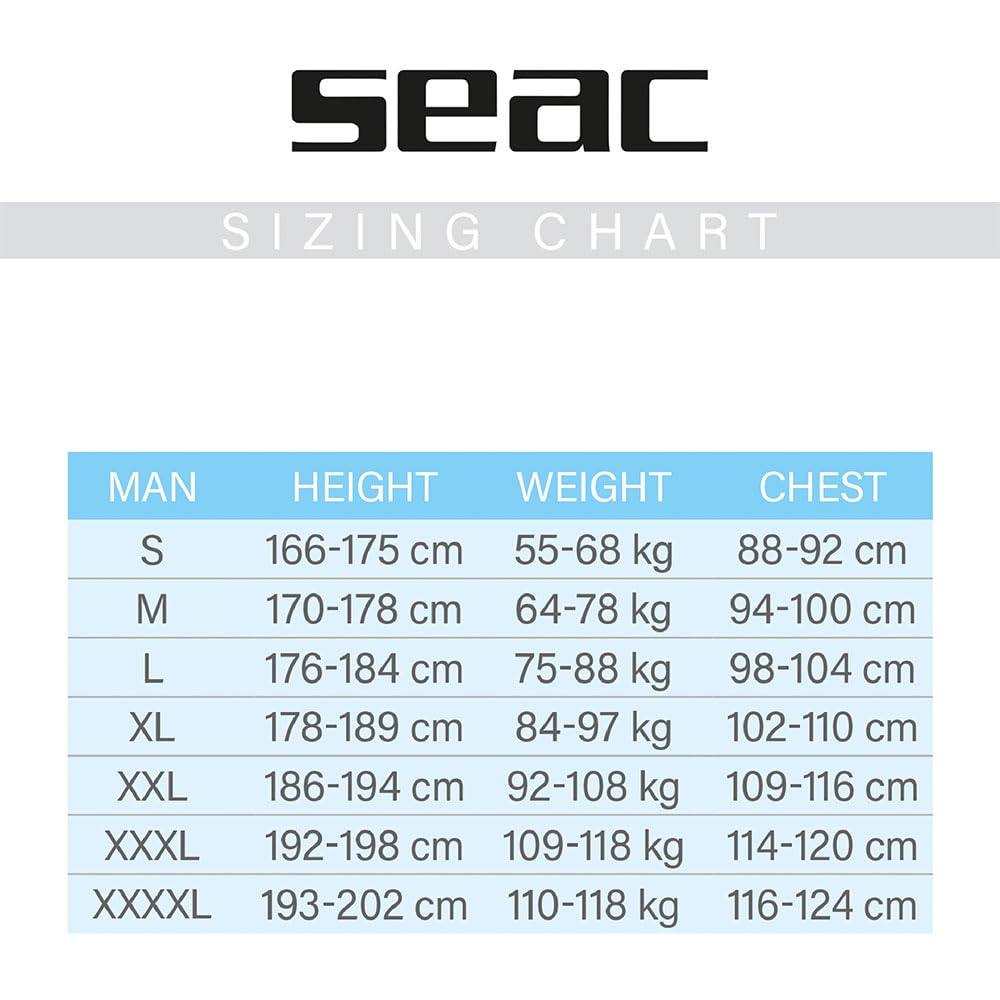 SEAC Ciao Combinaison Shorty Neoprene Homme 2.5 mm pour Plongée, Natation, Activités Aquatiques