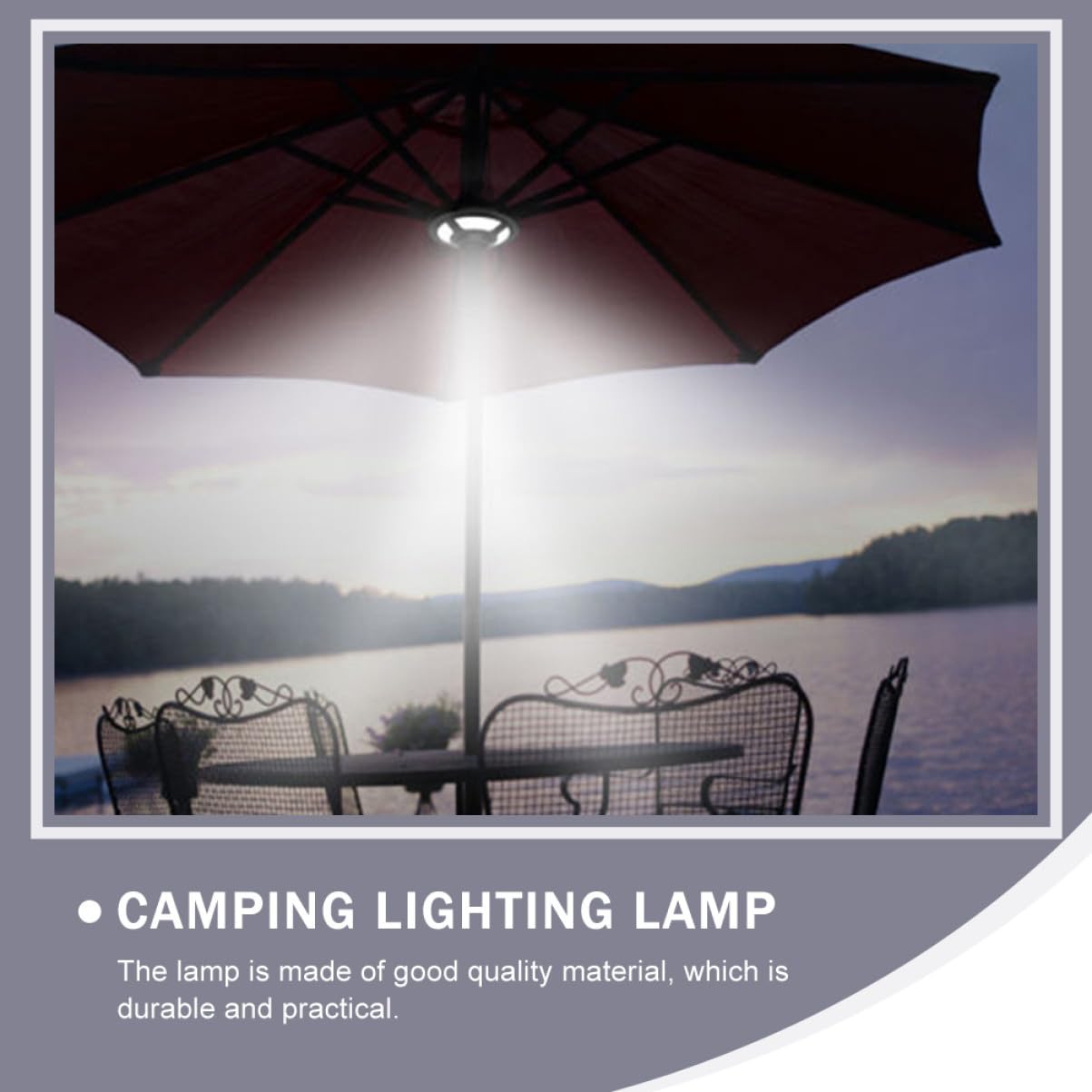 Lampada LED per Ombrellone da Campeggio Multifunzionale Luce Bianca Naturale Senza Batterie Lampada da Portatile per Ombrelloni e Tende Luce Emergenza per Giardino e Patio