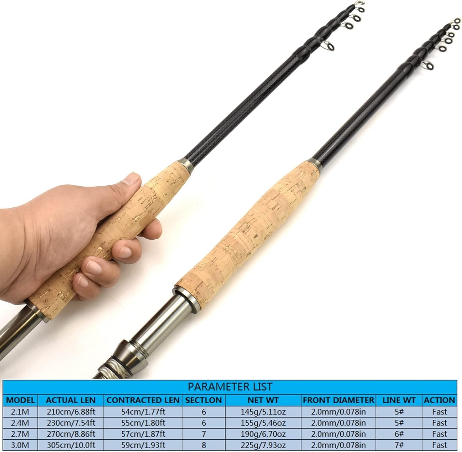 Chowana Wędka Muchowa, Wędka Muchowa, Przenośna Wędka Teleskopowa, Szybka Linia Z Włókna Węglowego 5# 6# 7# Snap-action Trout Rod, 2.1M
