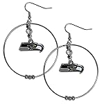 NFL Siskiyou Sports Womens Seattle Seahawks 2 Inch Hoop Earrings One Size Team Color