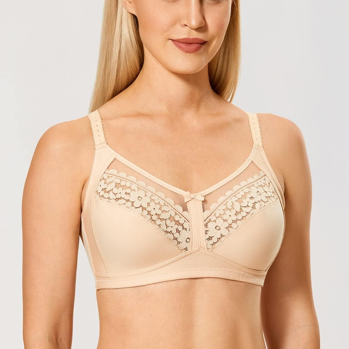 Ravijourパールピンク レース ブラジャーショーツセット Fサイズ