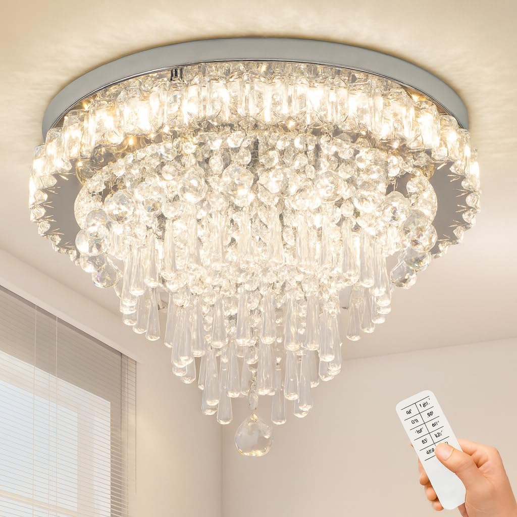 FRIXCHUR Crystal Chandelier - Warm White LED -12