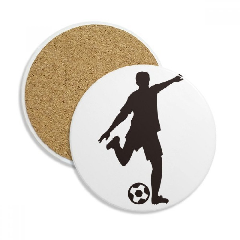 Coaster en céramique football multicolore pierre absorbant tasse