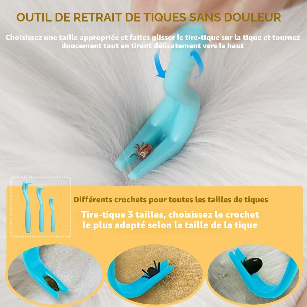 5 Pièces Anti-tiques - 3 Crochets à Tiques et 2 Pinces à Tiques Ensemble, Dissolvant sans Douleur pour Chiens, Chats et Humains Animaux de Compagnie (Rouge, Vert)