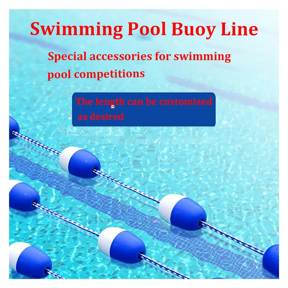 Professionelle Trennleine for Schwimmbahnen,Sicherheitsseil for Schwimmbäder mit Haken,hohe Sichtbarkeit,zur Sicherheitstrennung von Schwimmbädern,52Foot/15.9m Long