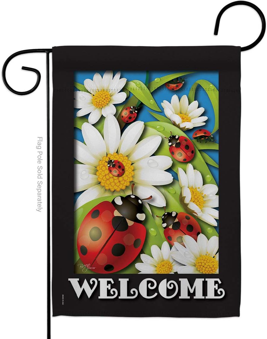 Breeze Decor G154068 Ladybug Heaven Garden Friends Bugs & Frogs Impressions Decorative Vertical Garden Flag 13" x 18.5" Printed in USA Multi-Color