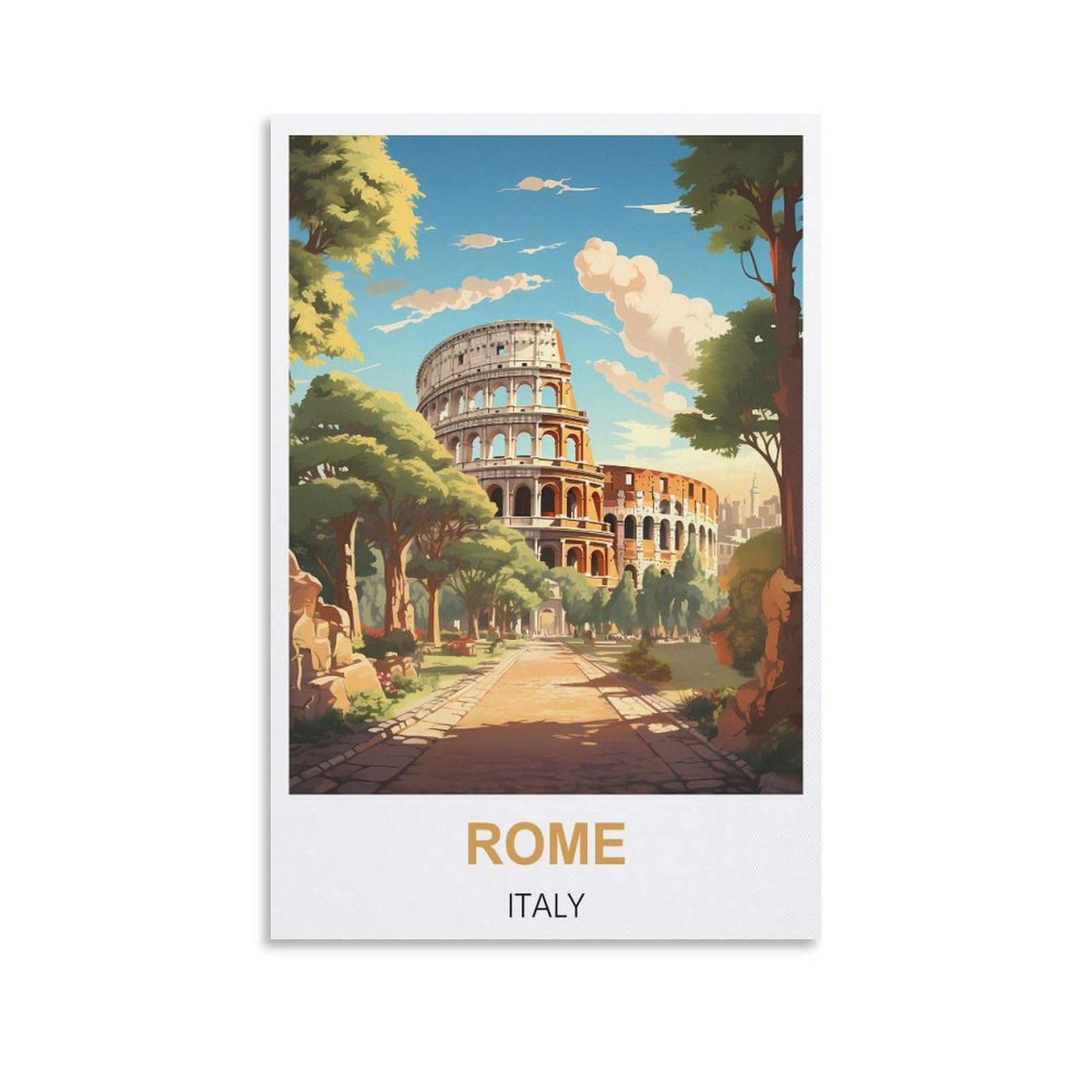 Vintage Metal Tin Signs,Rome Italys Vintage Signs Home Kitchen Rustic Travel Metal Signs Wall Art Decor 30x30cm