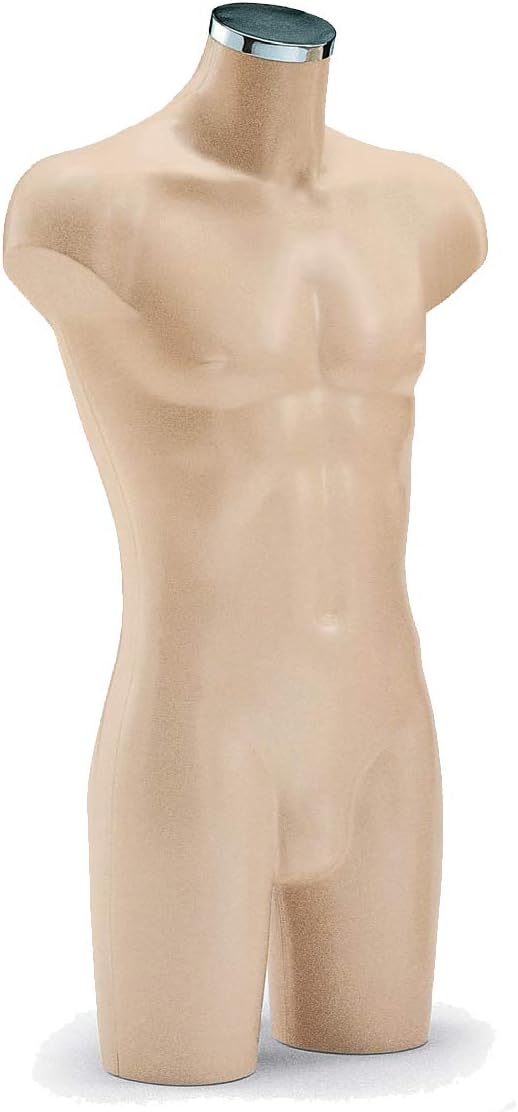 Fleshtone Male Sportswear Mannequin Display Bust for Swimwear Fashion and Shopfittings