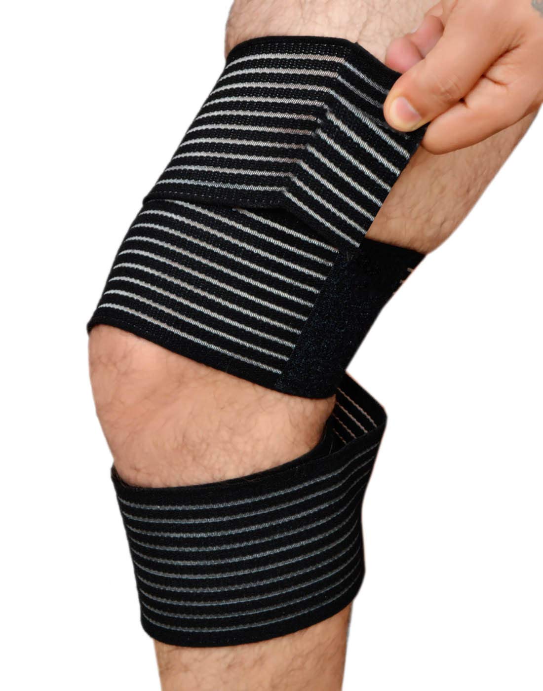 Hitmax Weightlifting Knee Wraps for Cross Training, Squats, Powerlifting, Weightlifting, Gym Workout Men & Women (1 Pair) Free Size